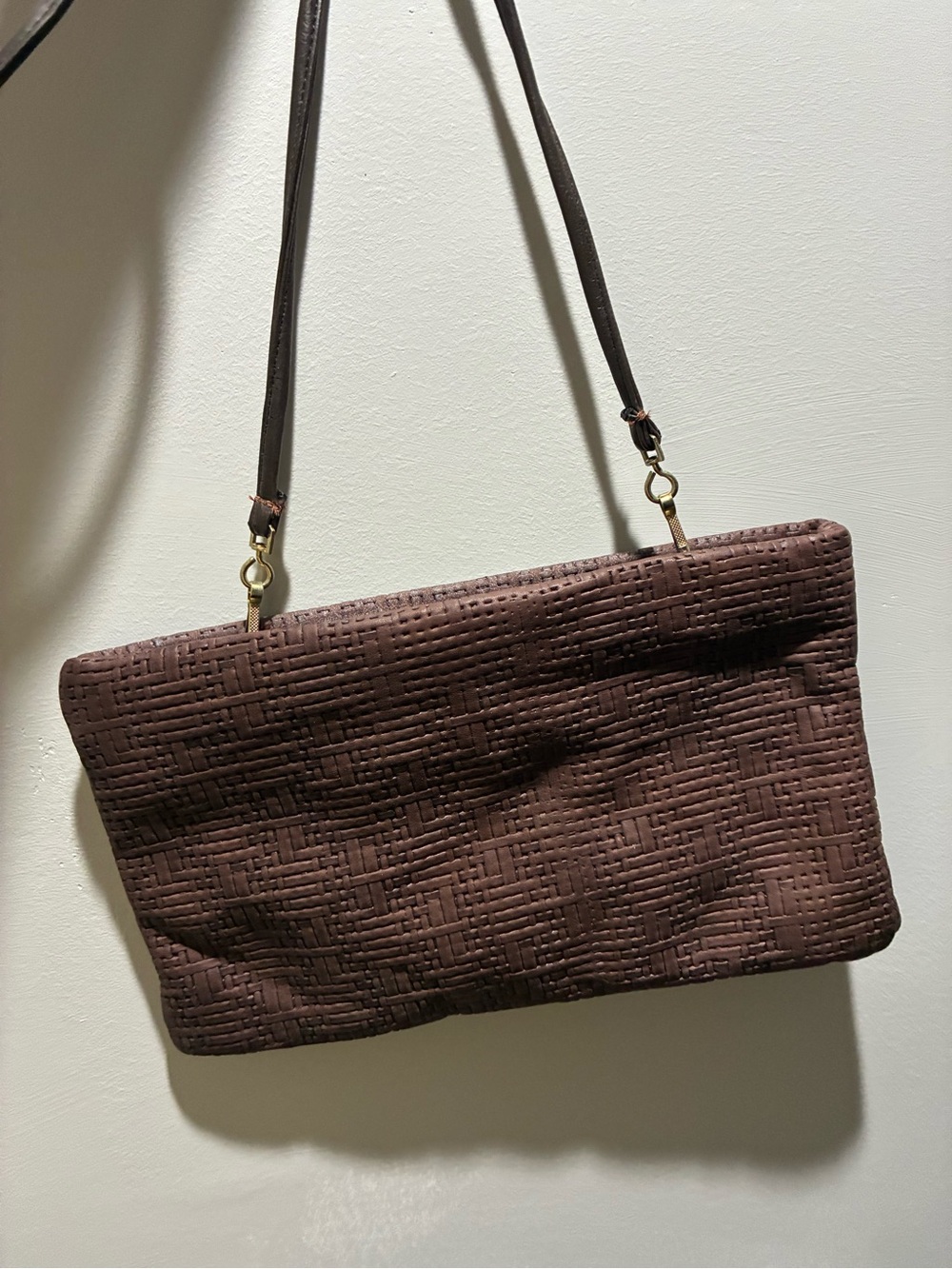 Vintage Shafir Woven Leather Shoulder Bag